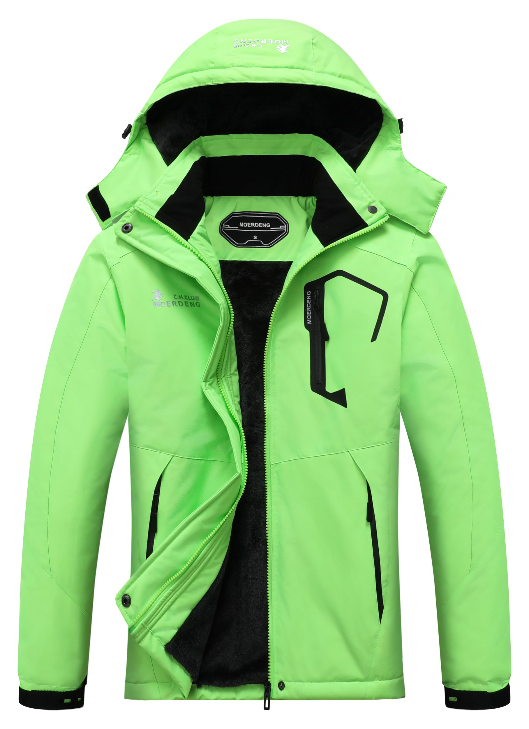 MOERDENG Women's Waterproof Ski Jacket Warm Winter Snow Coat Mountain Windbreaker Hooded Raincoat Jacket